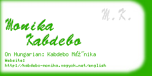 monika kabdebo business card